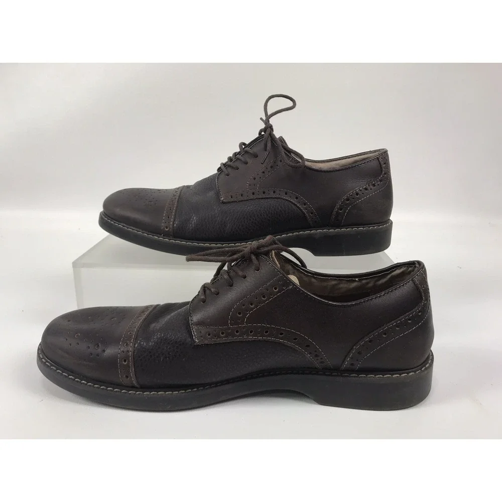 Bass Calabasas Mens Size 11 Brown‎ Leather Derby Brogue Lace Up Dress Shoes